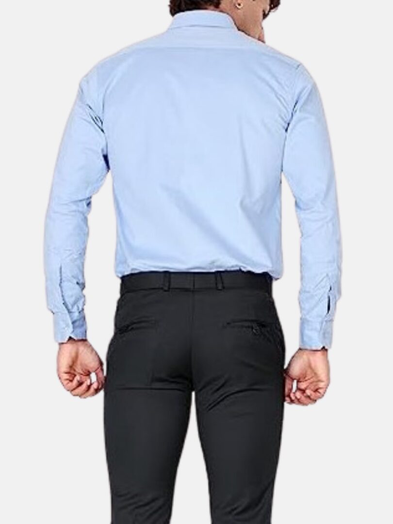 Mens Plain Shirt LightBlue - Image 2