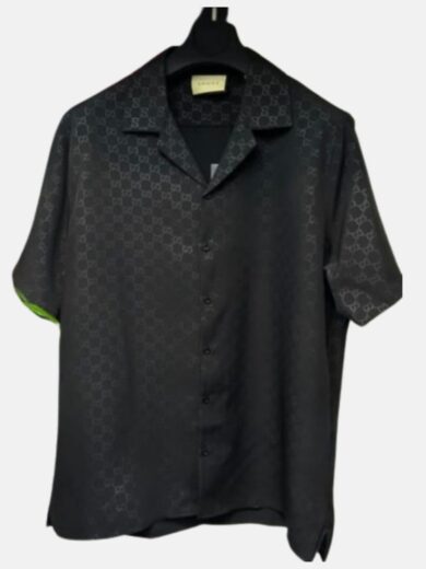 Men half sleeve Printed Shirt Black 2