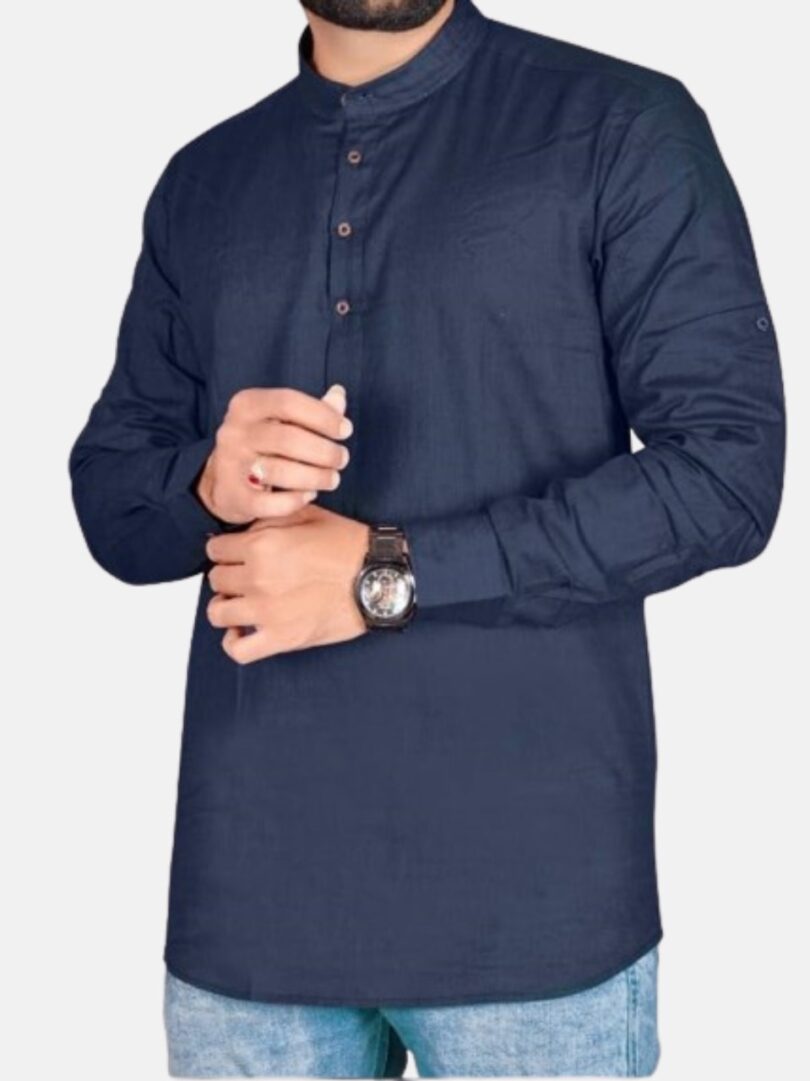 Mens Kurti Shirt NavyBlue