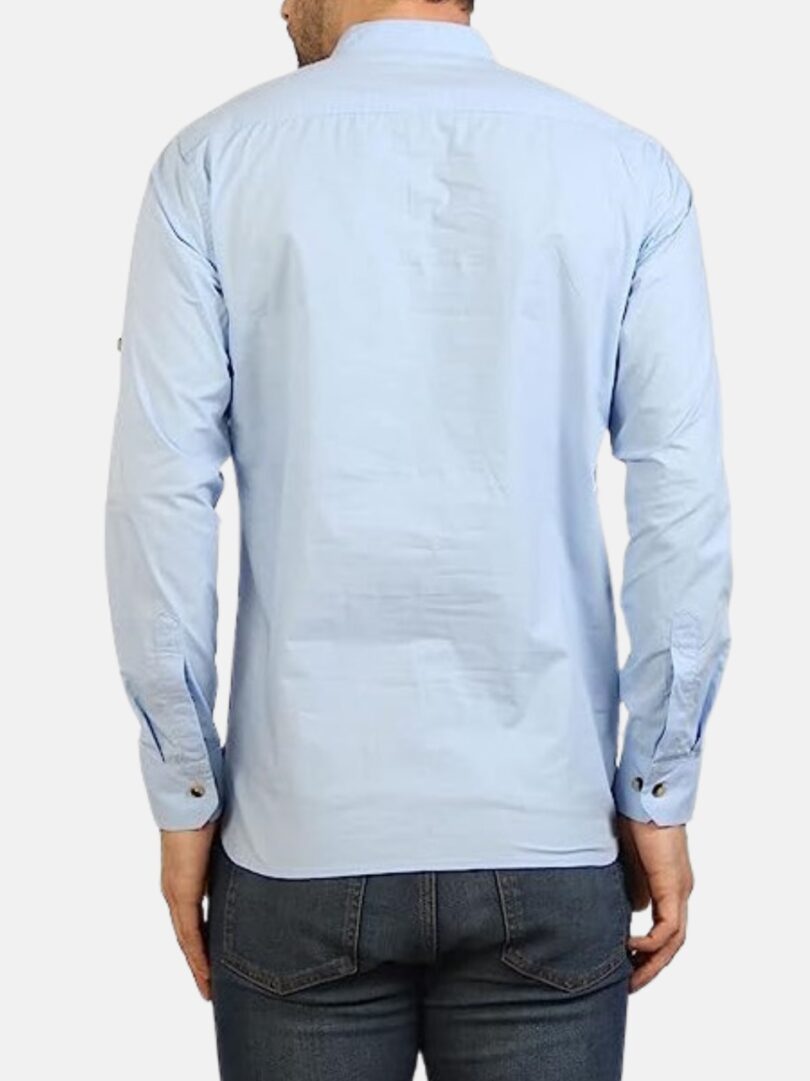 Mens Kurti Shirt Blue - Image 2