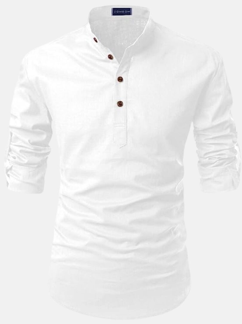 Mens Kurti Shirt White