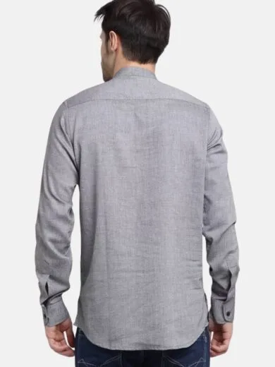 Mens Kurti Shirt Gray - Image 2