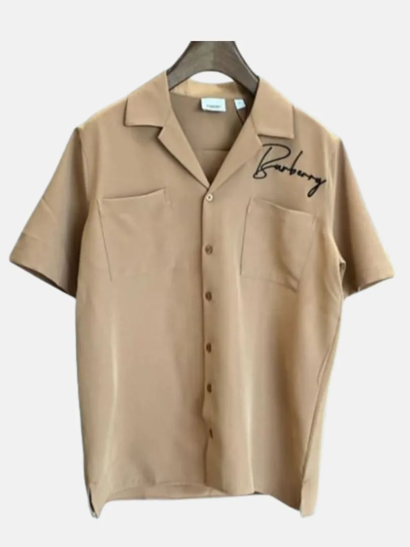 Men half sleeve shirt Brown